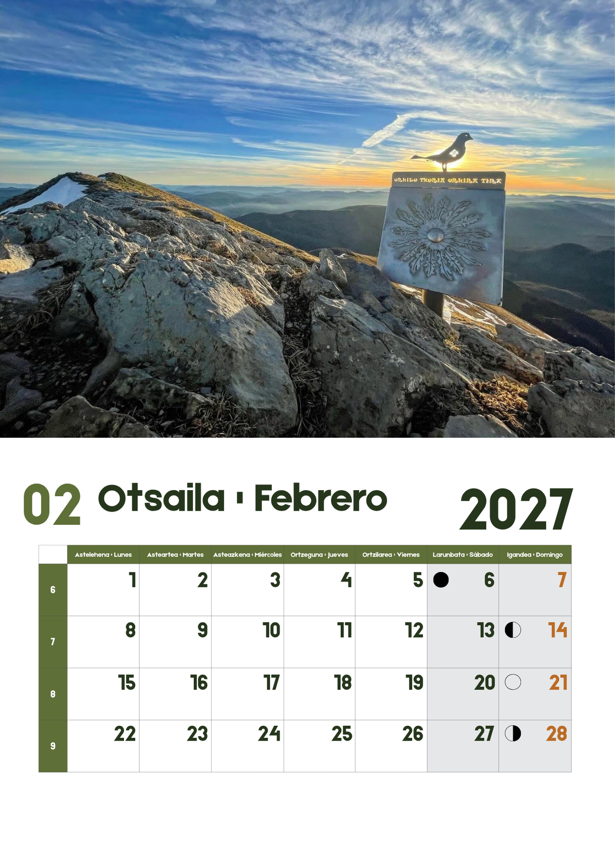 CALENDARIO 2027 EGUTEGIA
